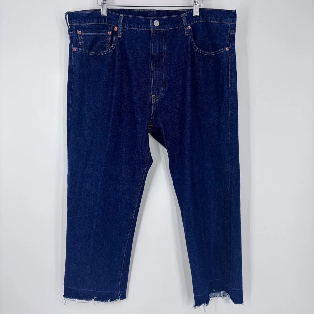Levi's Premium 502 Selvedge Jeans Mens 39x24 (Tag 40x30)  Cropped Raw Hem *READ